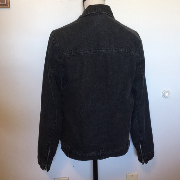 Cheap Monday Men’s Black Denim Biker Jacket Small - Picture 6 of 7